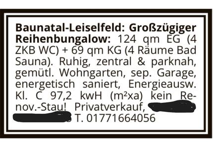 Haus Baunatal - 4 Zimmer, 130 m&sup2;, 439.000&euro; | Angebot:27015832