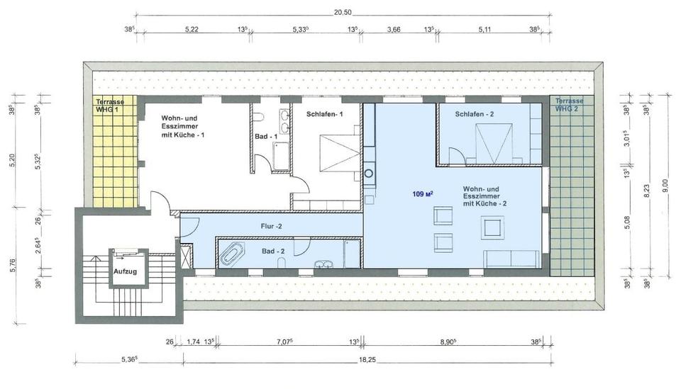Über den Wolken: Exklusives Penthouse mit Panoramaterrasse in Kassel-Kirchditmold 2 zimmer