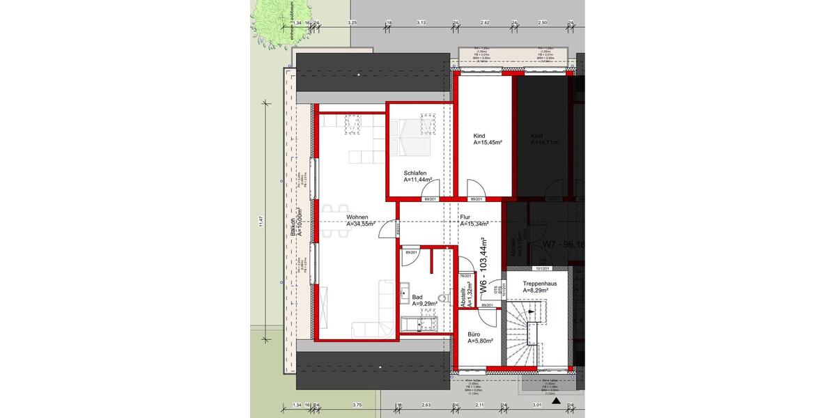 Etagenwohnung Baunatal - 3.5 Zimmer, 103 m&sup2;, 1.397&euro; | Angebot:27628805