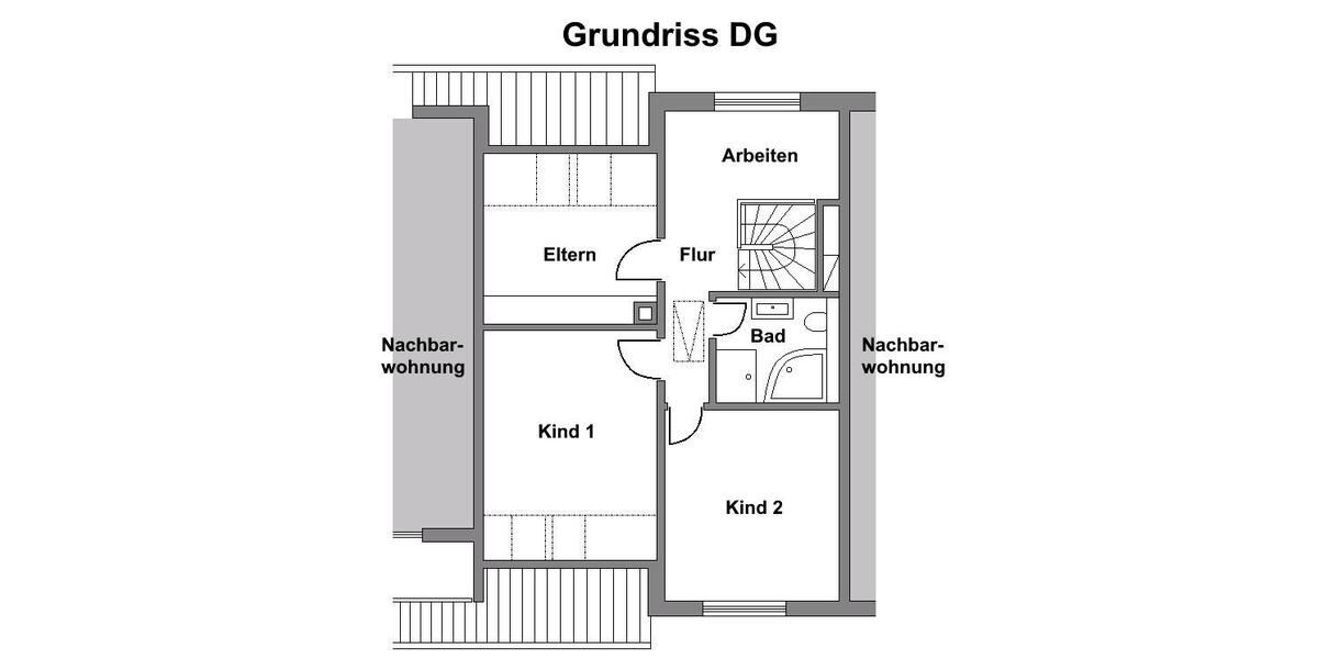 Maisonettenwohnung Kassel Philippinenhof-Warteberg - 4 Zimmer, 105 m&sup2;, 320.000&euro; | Angebot:25107001