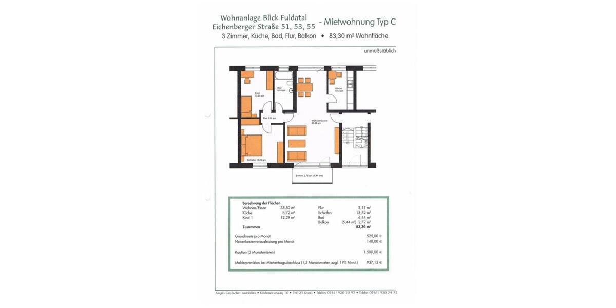 Erdgeschoßwohnung Fuldatal - 3 Zimmer, 84 m&sup2;, 690&euro; | Angebot:25933548