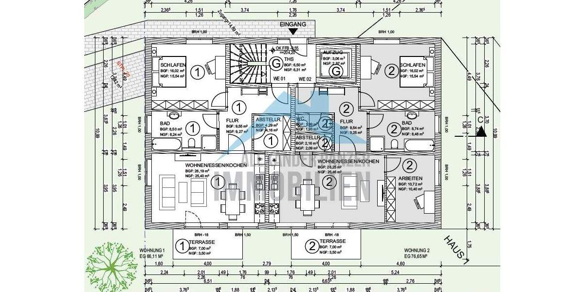 Etagenwohnung Kaufungen / Oberkaufungen Oberkaufungen - 2 Zimmer, 66 m&sup2;, 298.000&euro; | Angebot:25705697