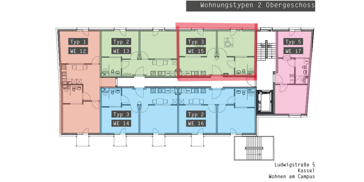 Etagenwohnung Kassel Philippinenhof-Warteberg - 2 Zimmer, 48 m&sup2;, 715&euro; | Angebot:22486990